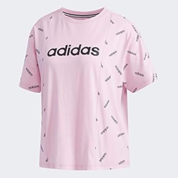 adidas Tops - Y2K Pink Adidas All Over Short Sleeves T-shirt